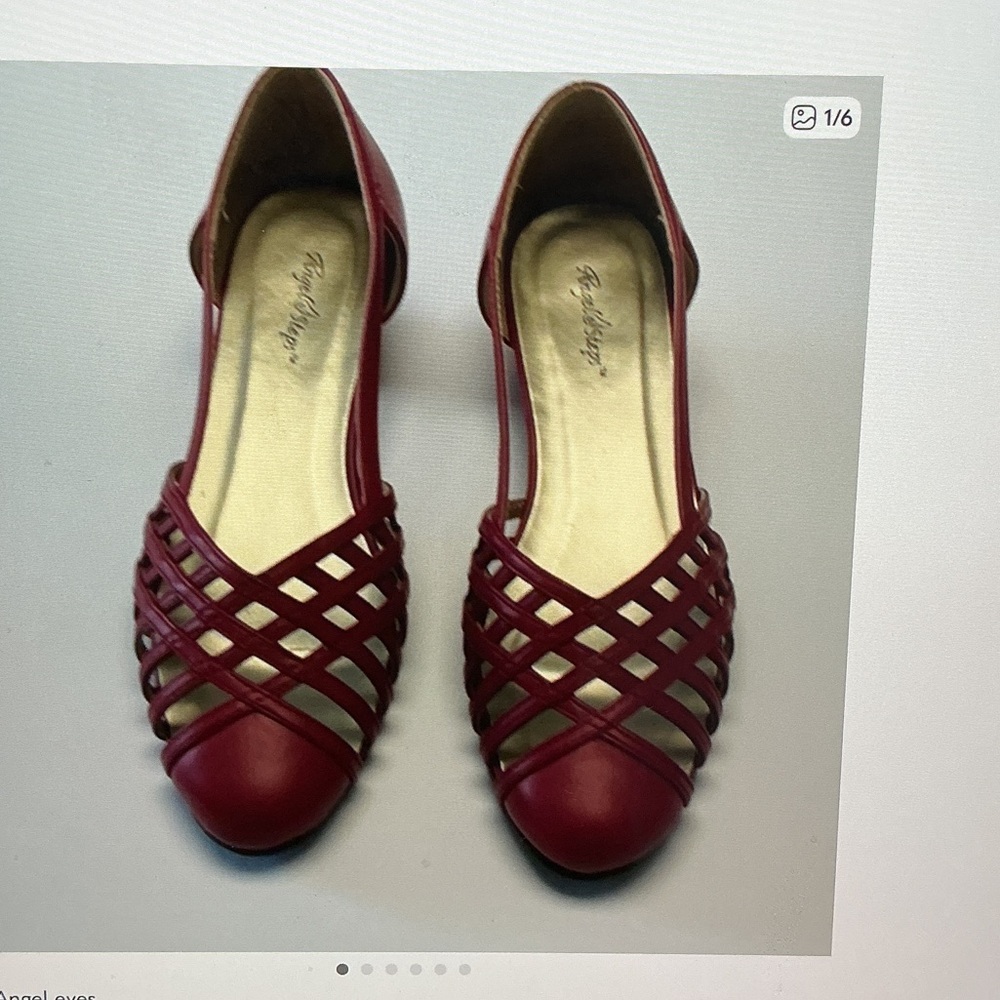 Red Women's Woven Peep-Toe Flats never worn